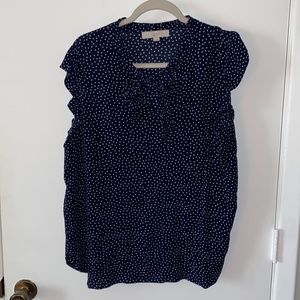 Navy Polka Dot Blouse